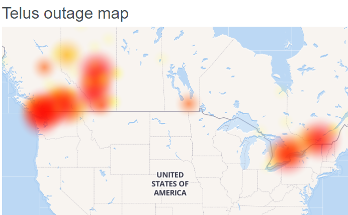 is telus internet down