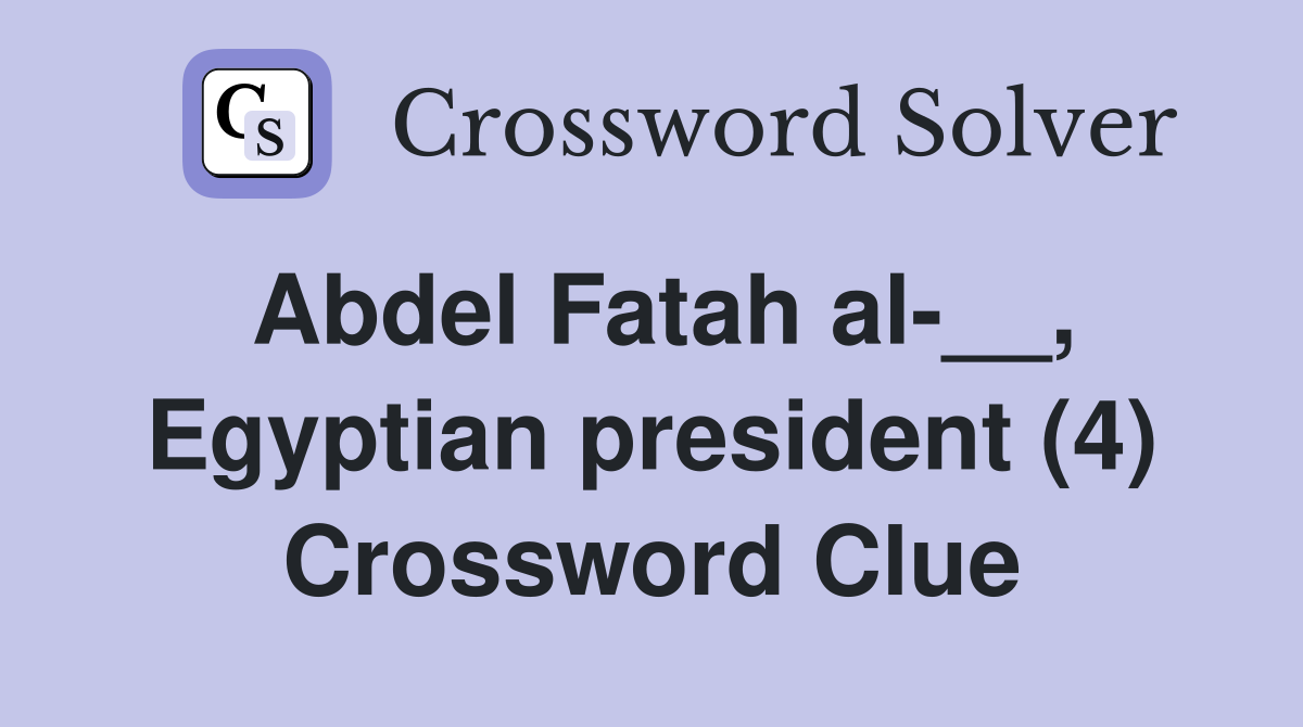 president of egypt crossword clue