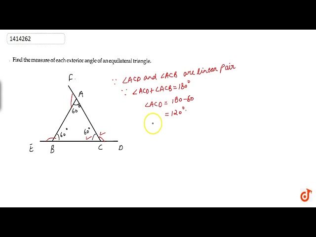 find the measure of each angle of an equilateral triangle