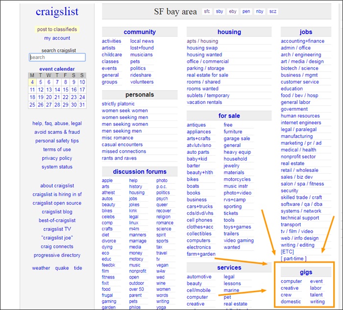 craigslist gigs near me