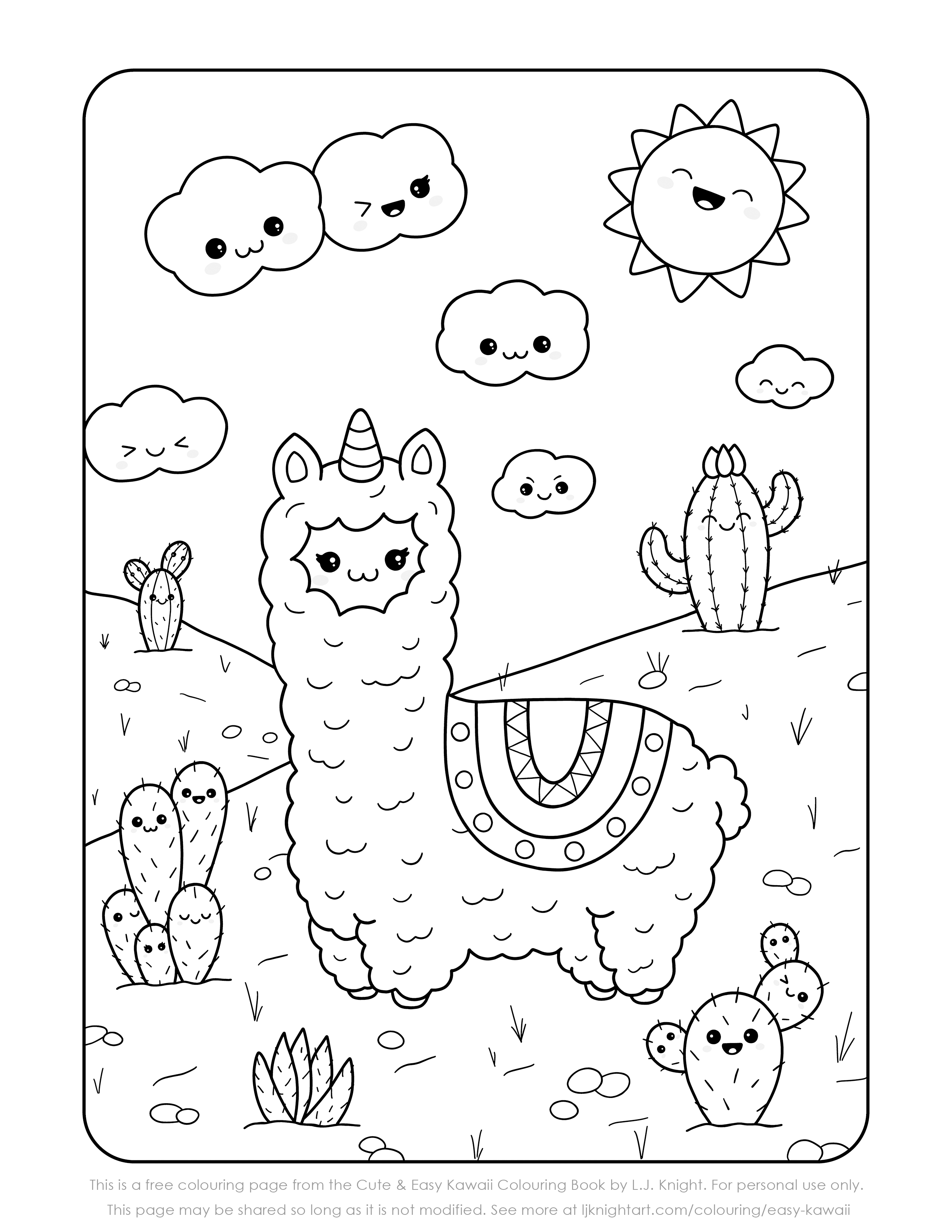 llama coloring page