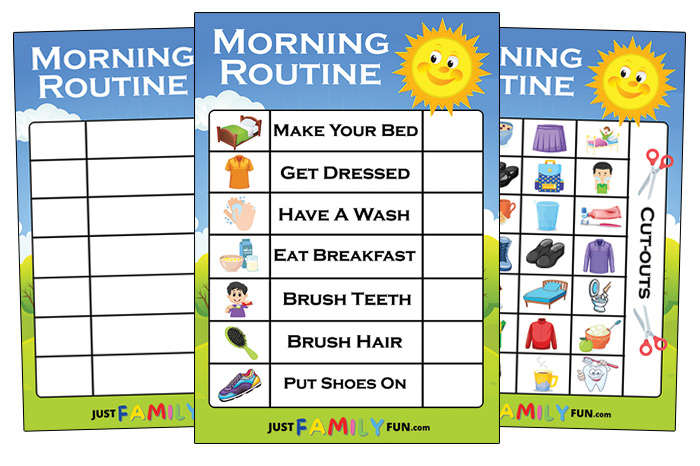 free editable morning routine chart