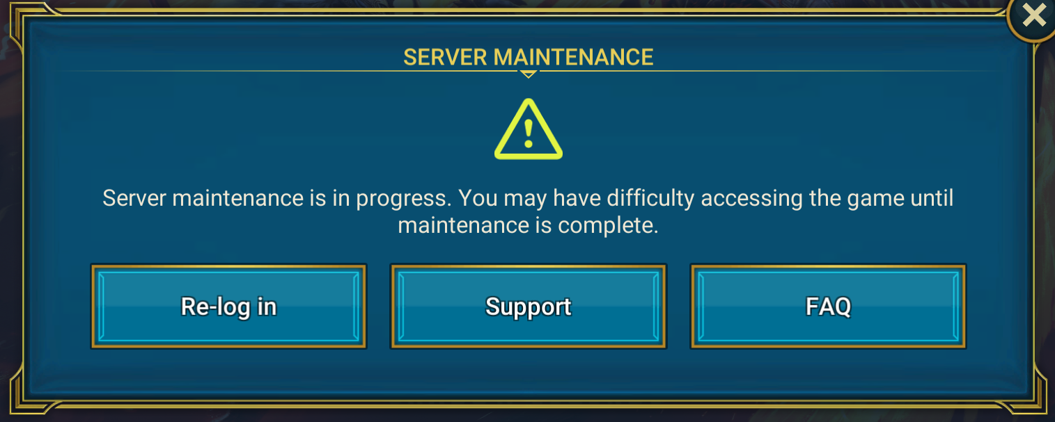 servers under maintenance smite