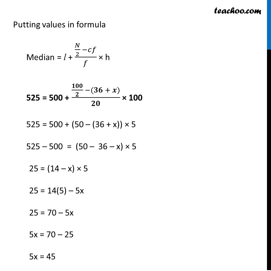 the median of the following data is 525