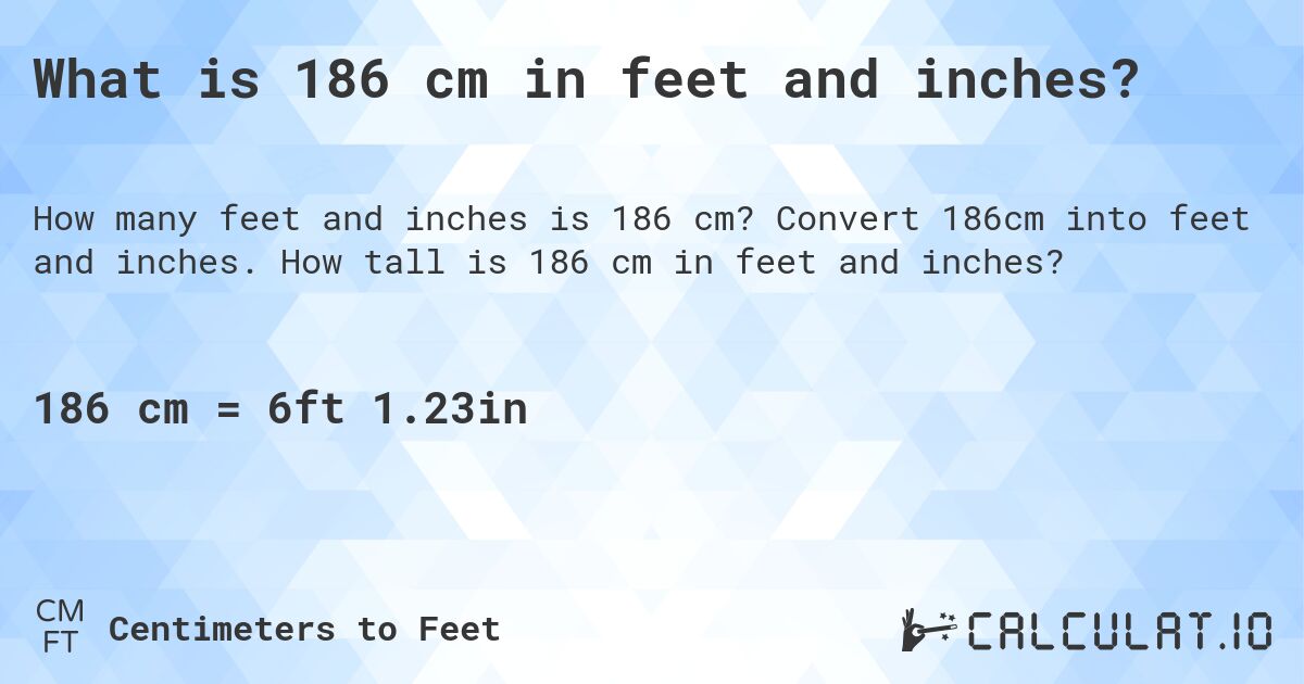 186cm in feet