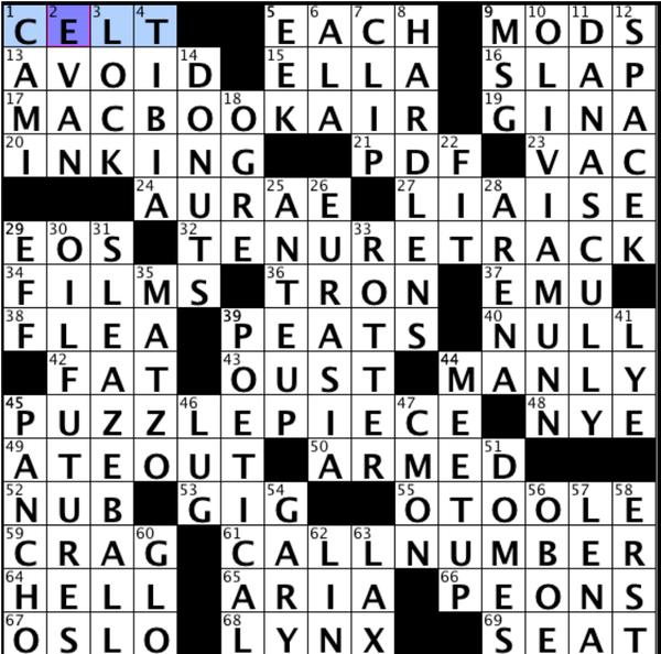 making known crossword clue