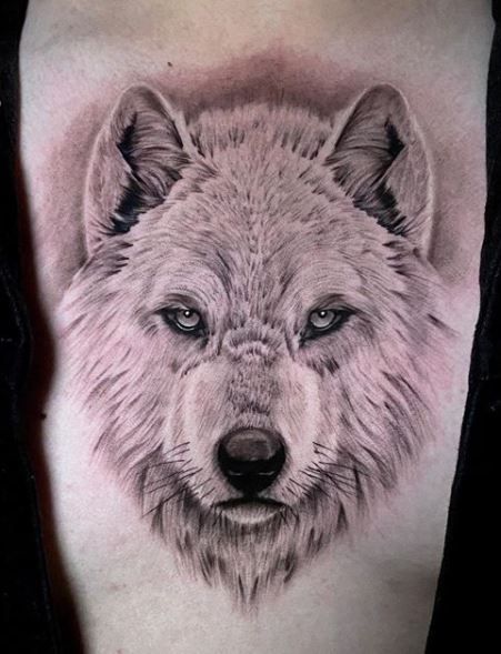 white wolf tattoo