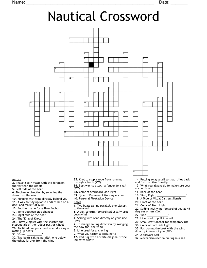 crossword small boat