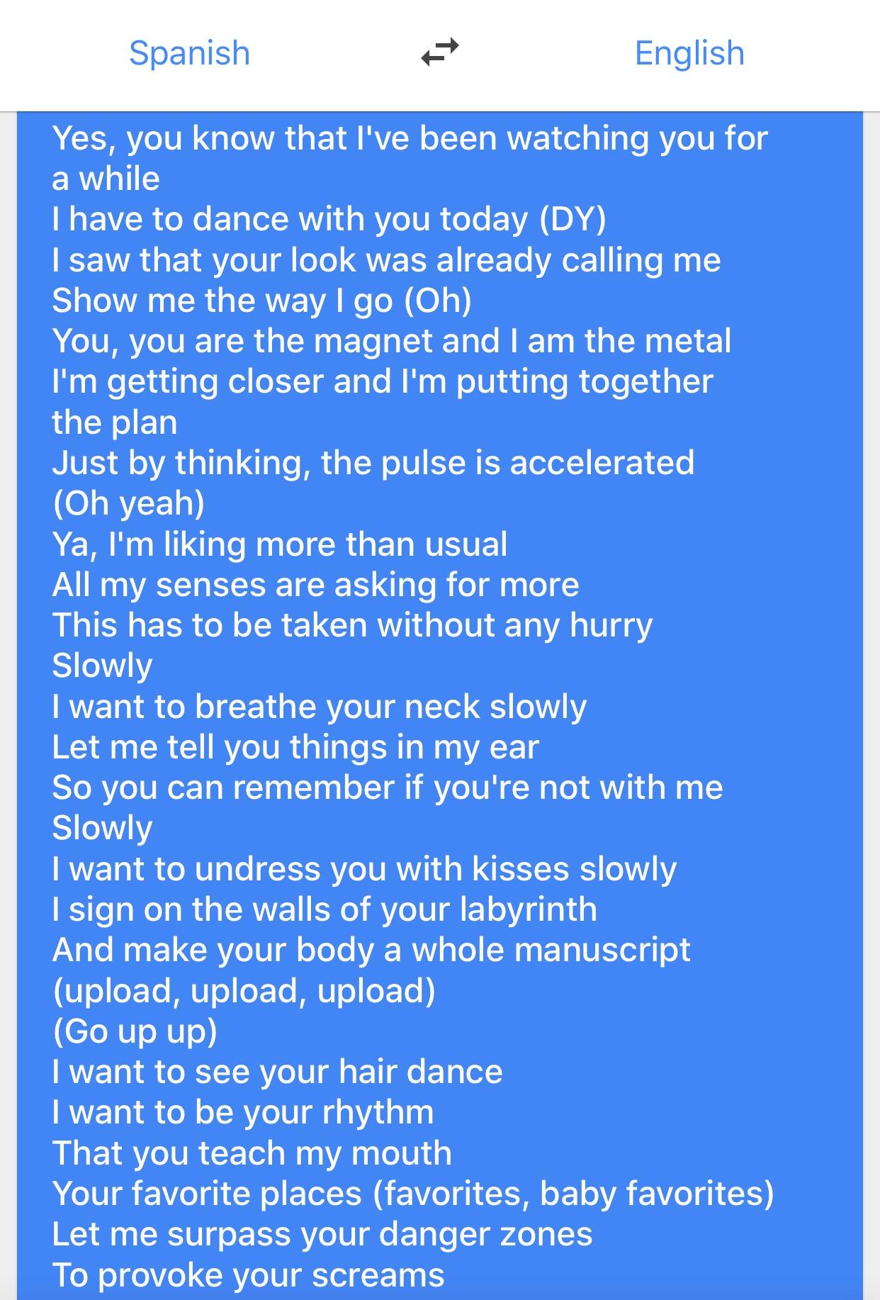 despacito song lyrics english