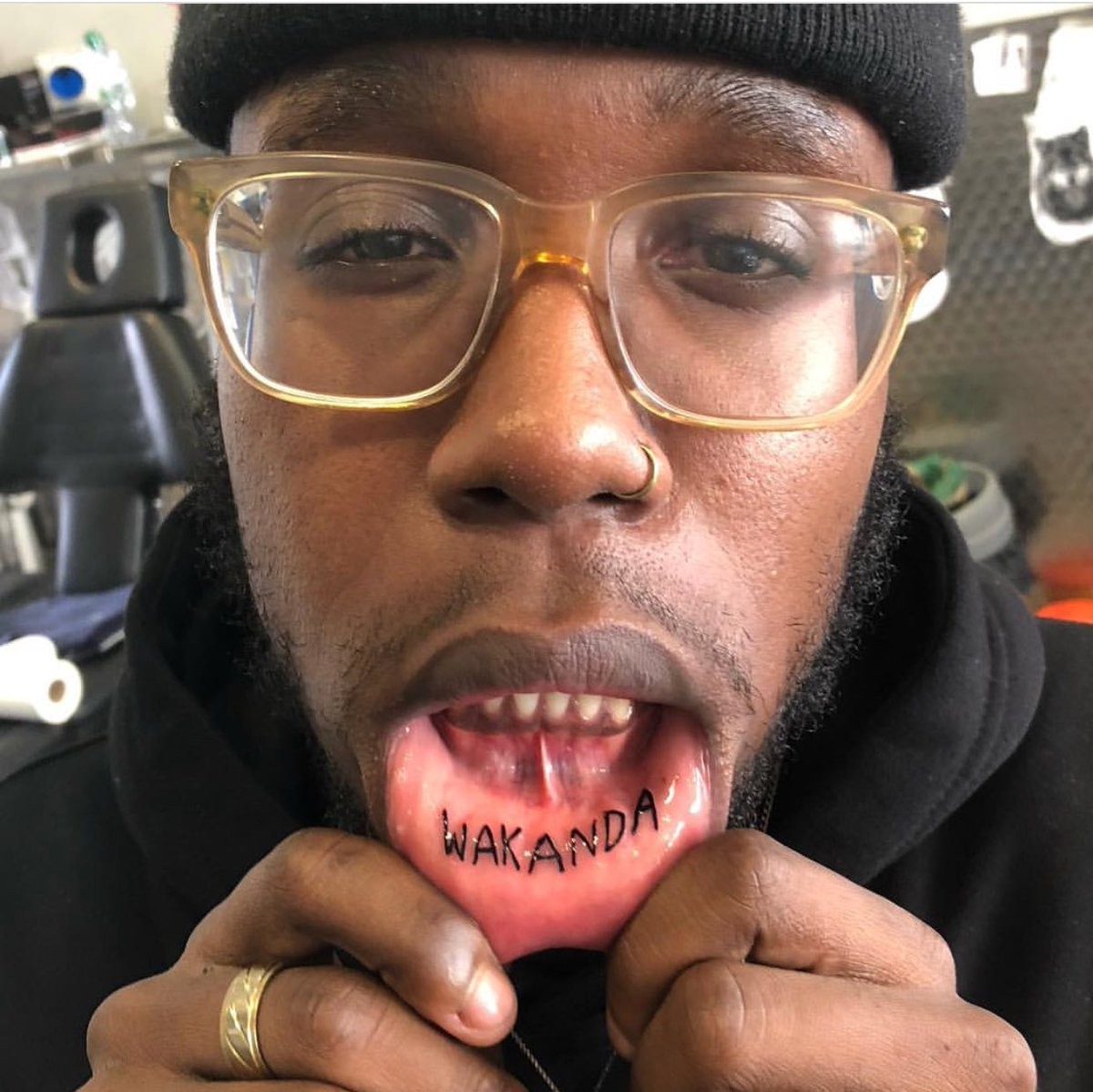 black panther mouth tattoo