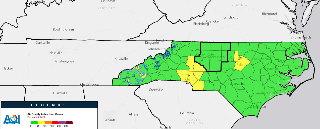 air quality in north carolina today