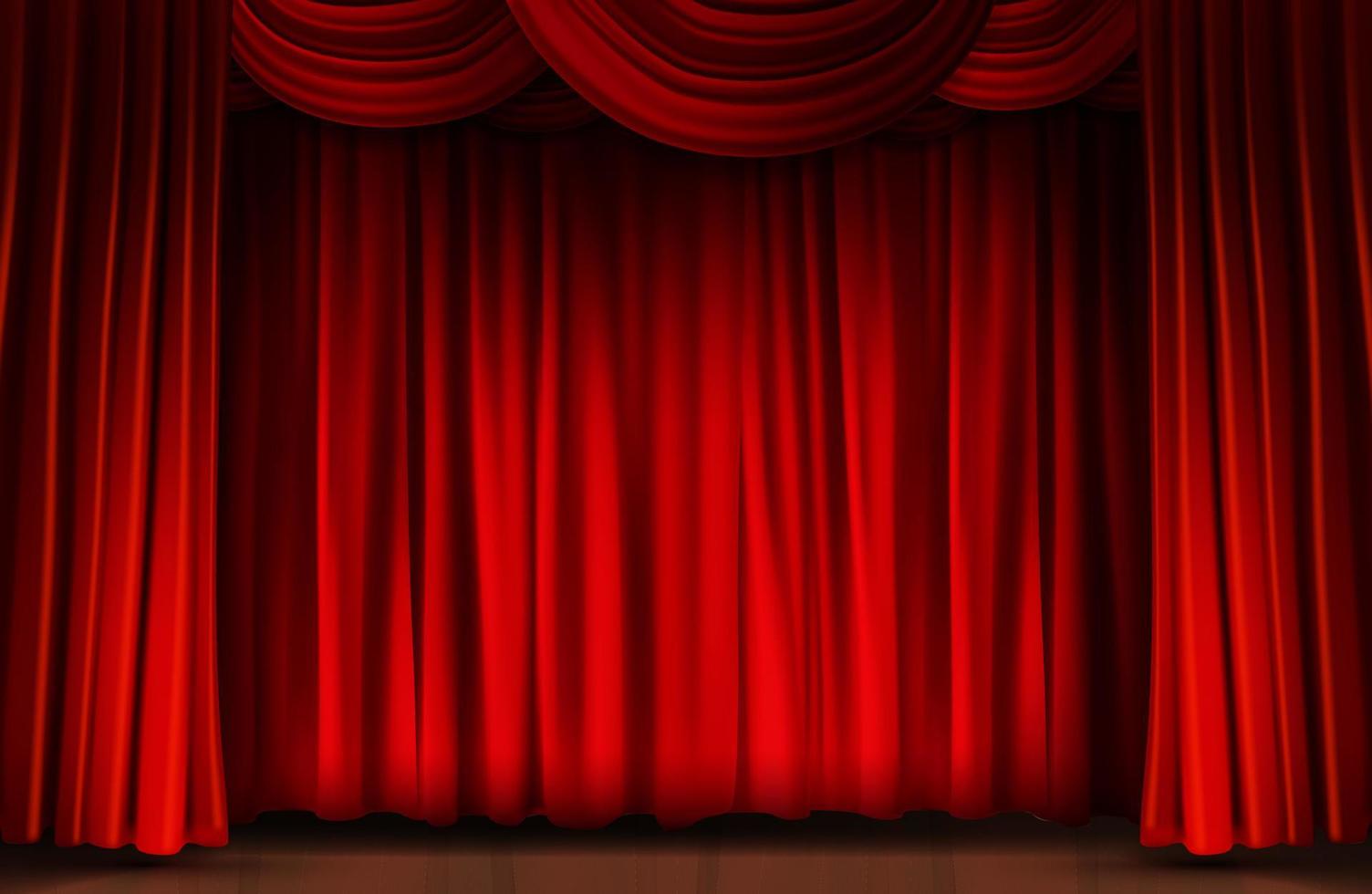 stage curtains red