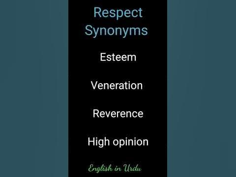 synonyms of respect