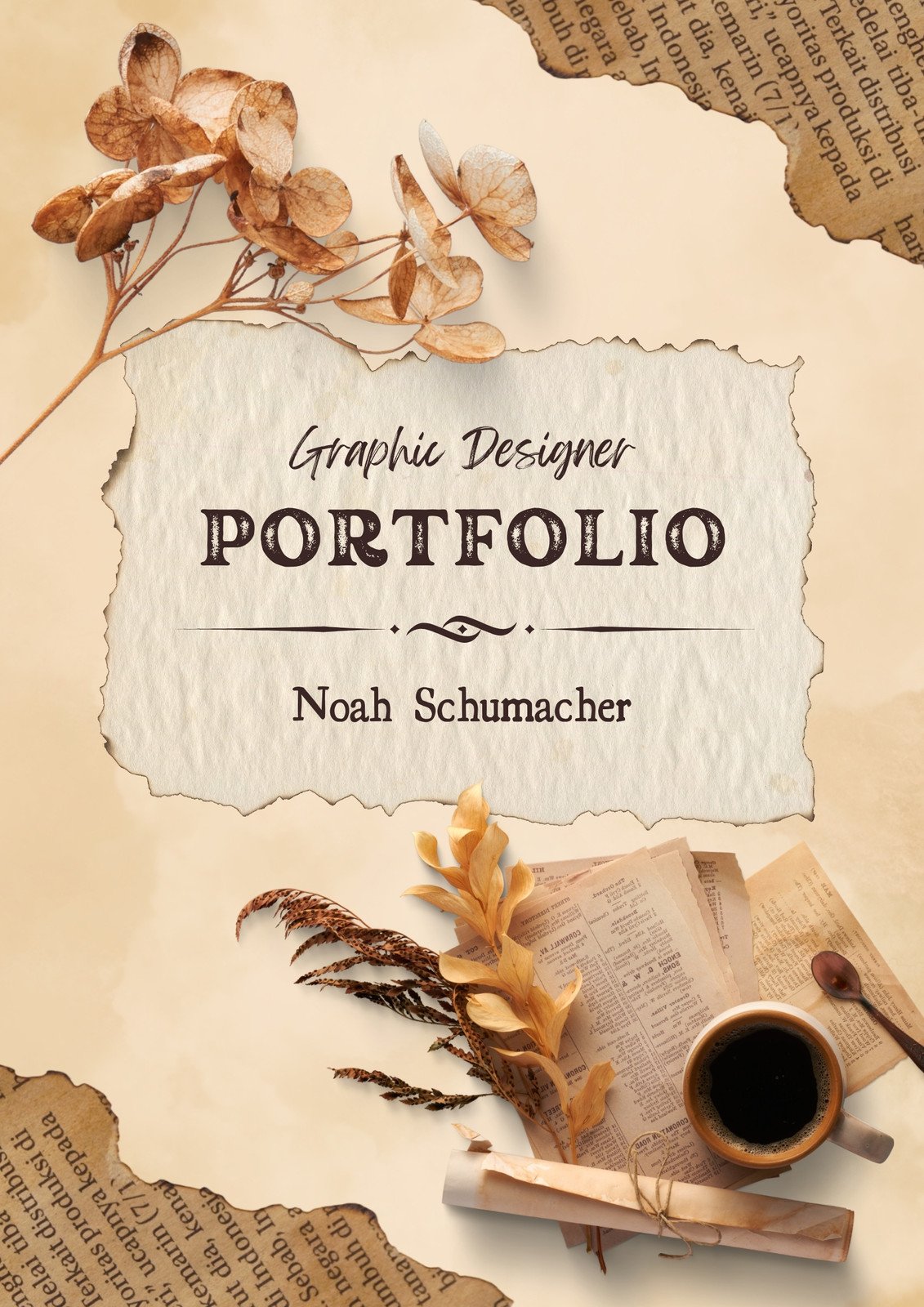 portfolio cover page design handmade