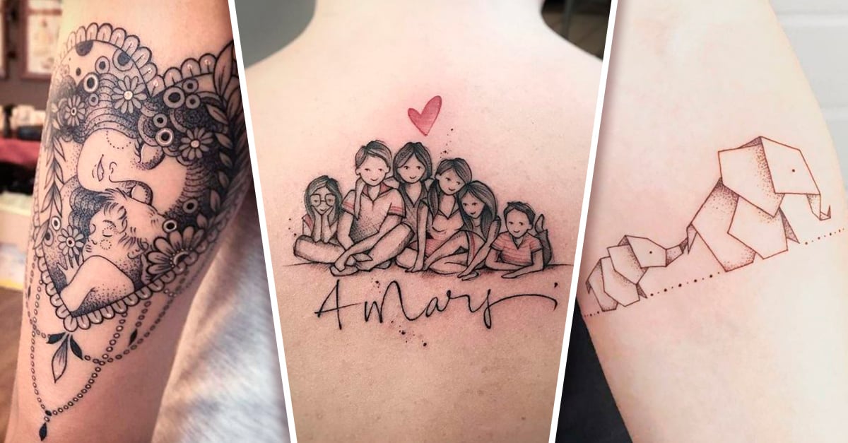 2 hijo tatuajes de mama y dos hijos