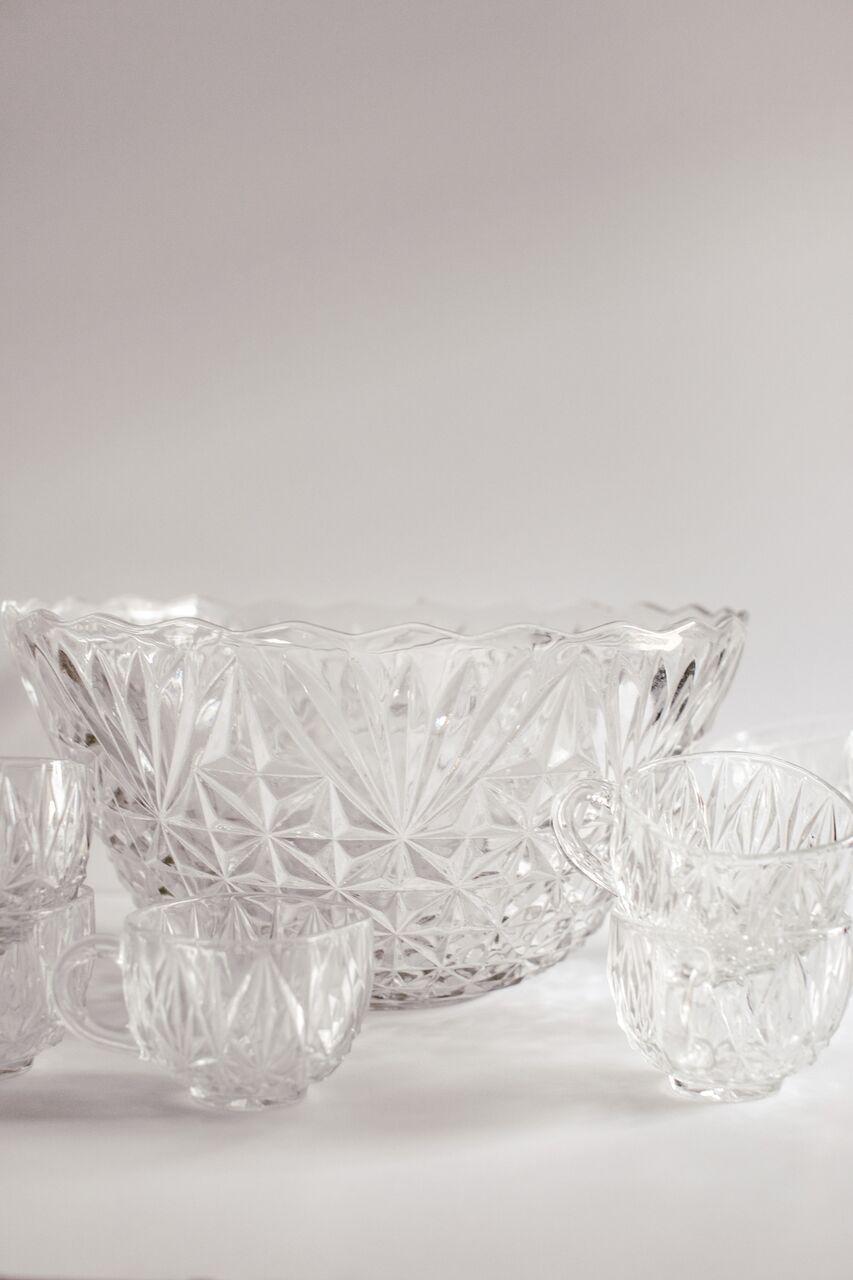 punch bowl set vintage