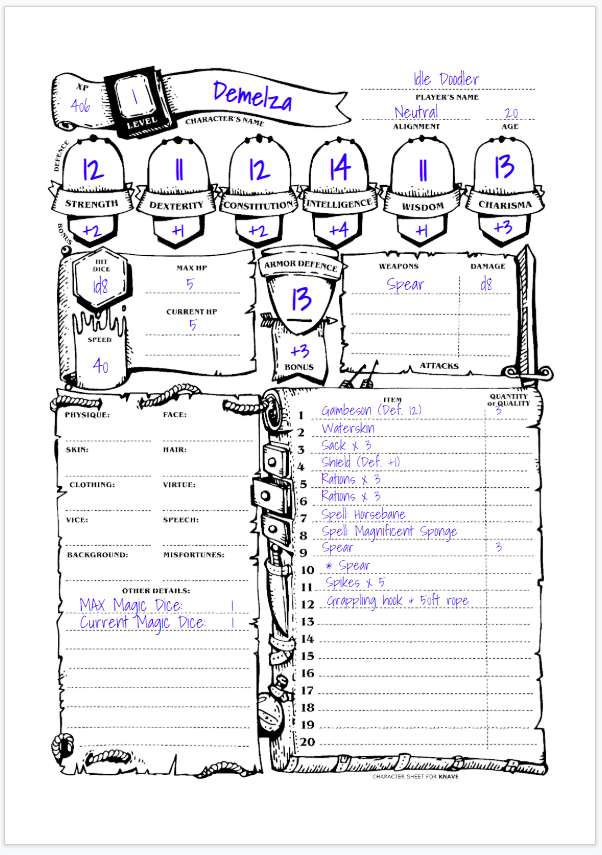 knave character sheet