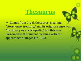 what does a thesaurus mean