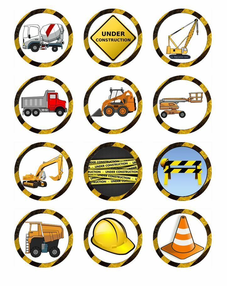 construction cupcake toppers