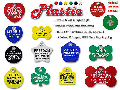 plastic dog name tags