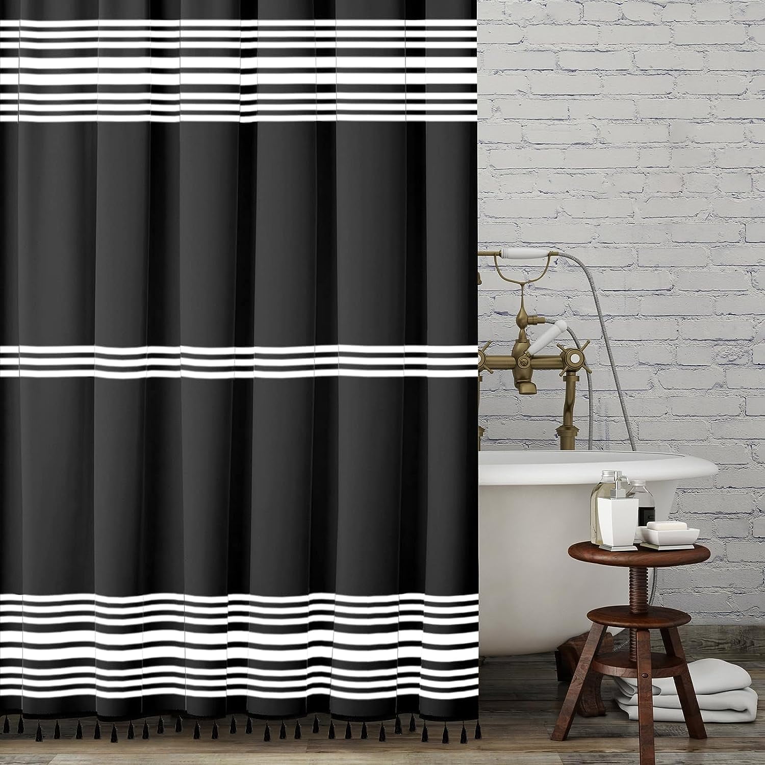 black and white shower curtains