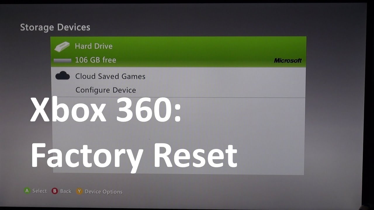 how do you factory reset an xbox 360