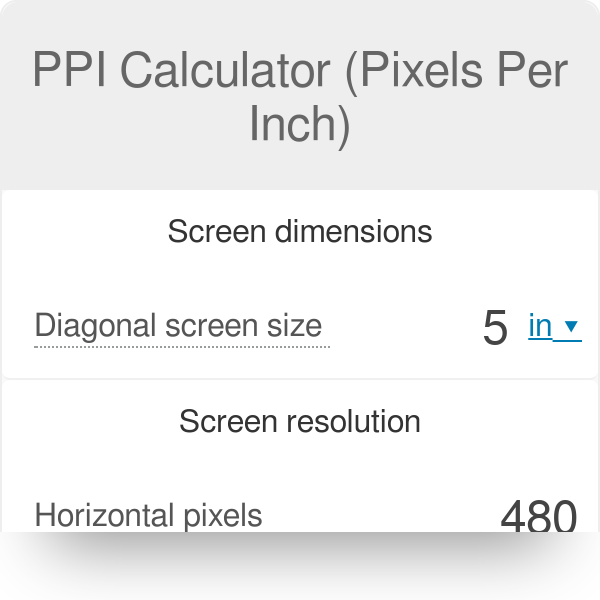 ppi pixel density calculator