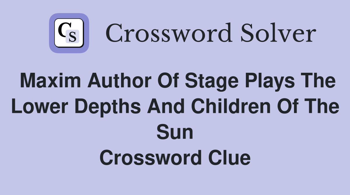 maxim crossword clue 5 letters