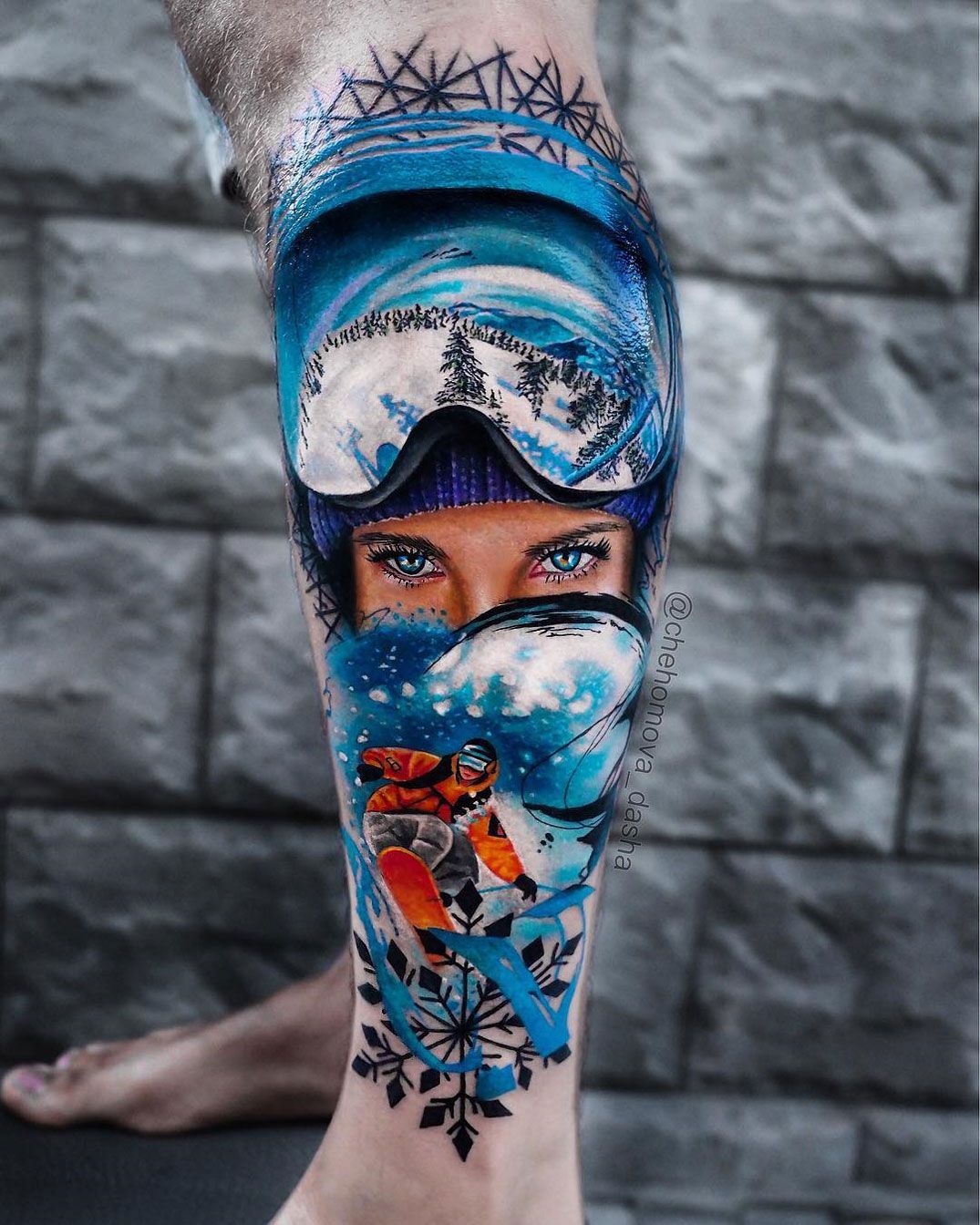 snowboarding tattoo