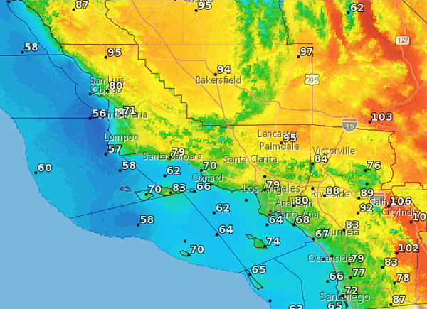 current weather los angeles