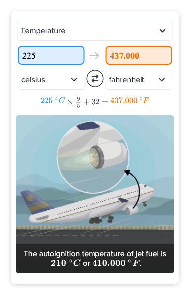 225 degrees f in celsius