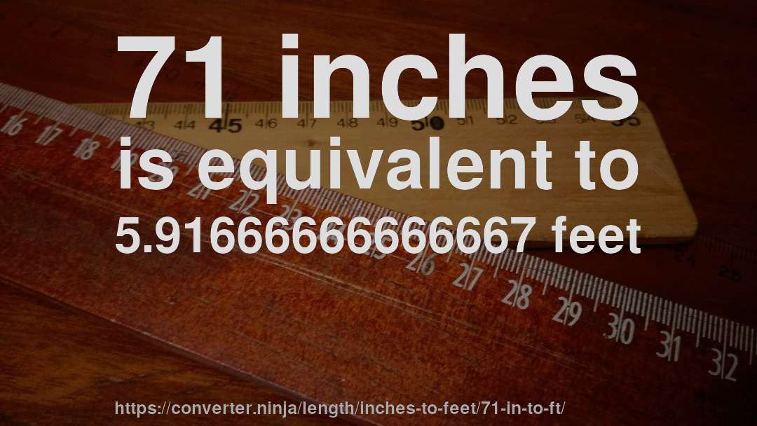 what is 71 inches in feet