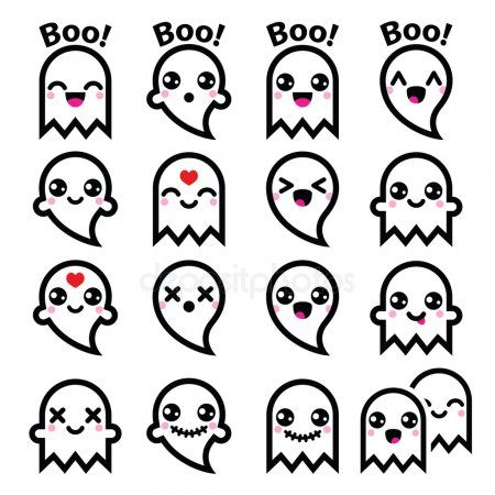 fantasmas dibujos kawaii