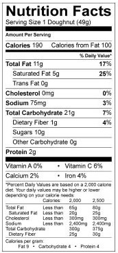 krispy kreme donut nutrition info