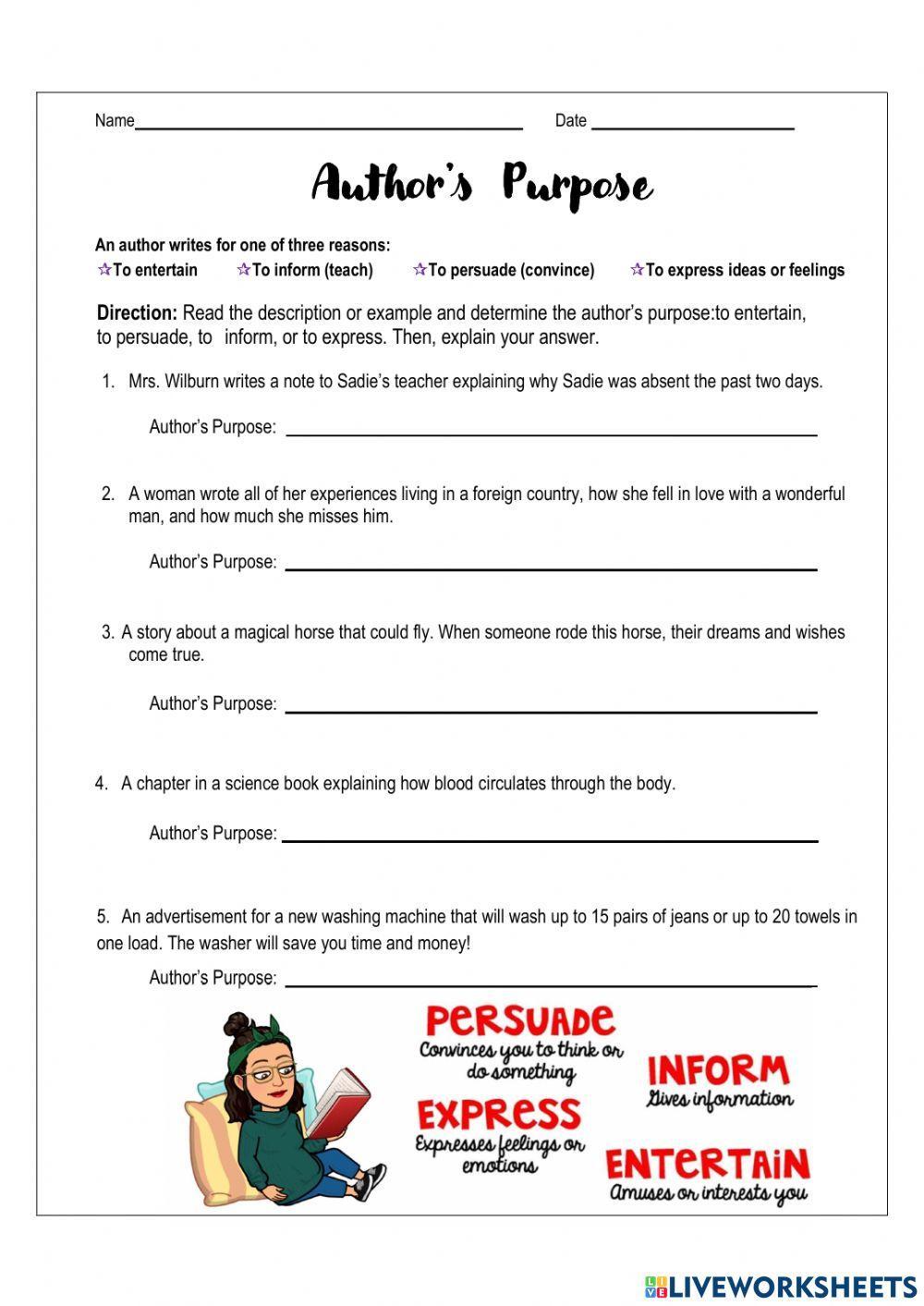 authors purpose worksheet 4