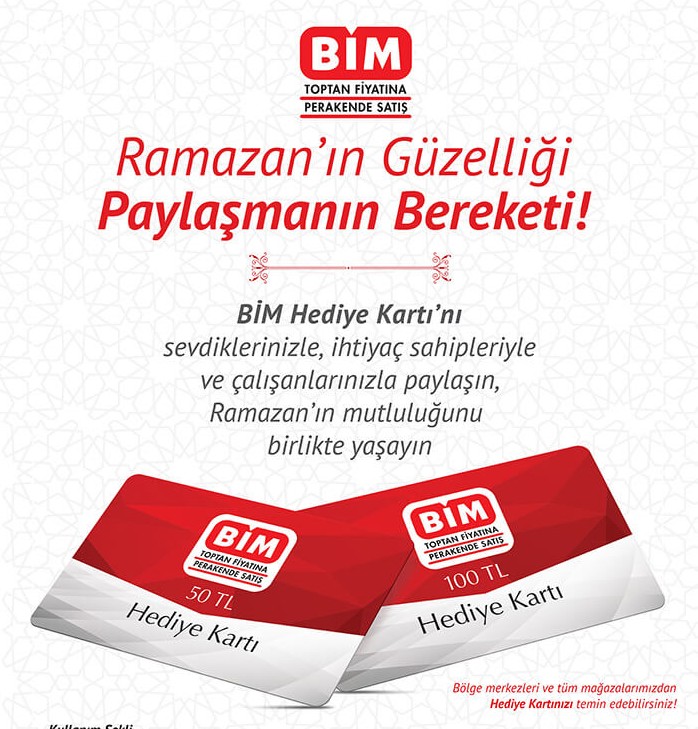 bim hediye kartı kaç tl