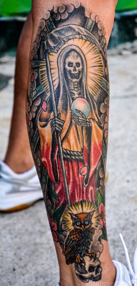 santa muerte tatuajes en el brazo