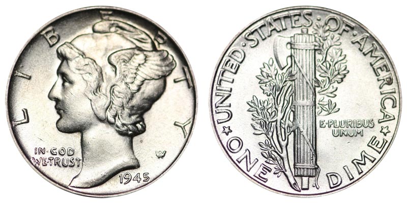 1945 mercury dime