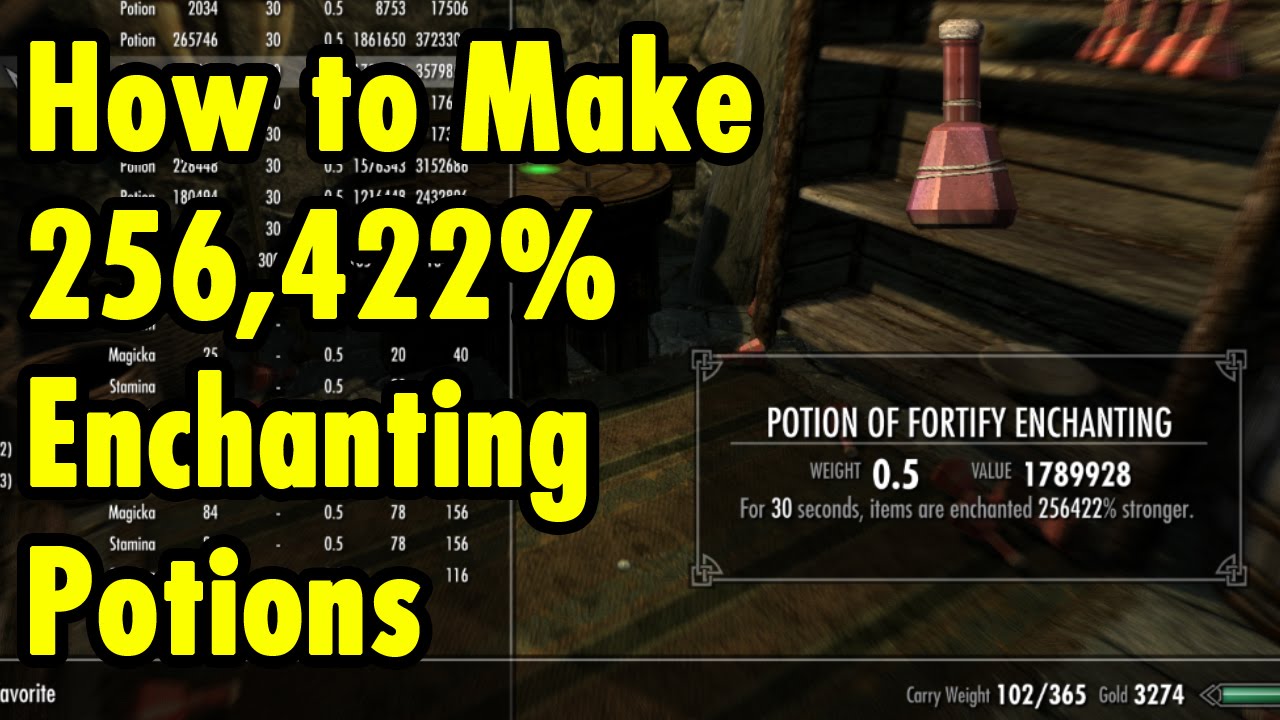 fortify enchanting potion ingredients