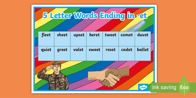 5 letter word ending et