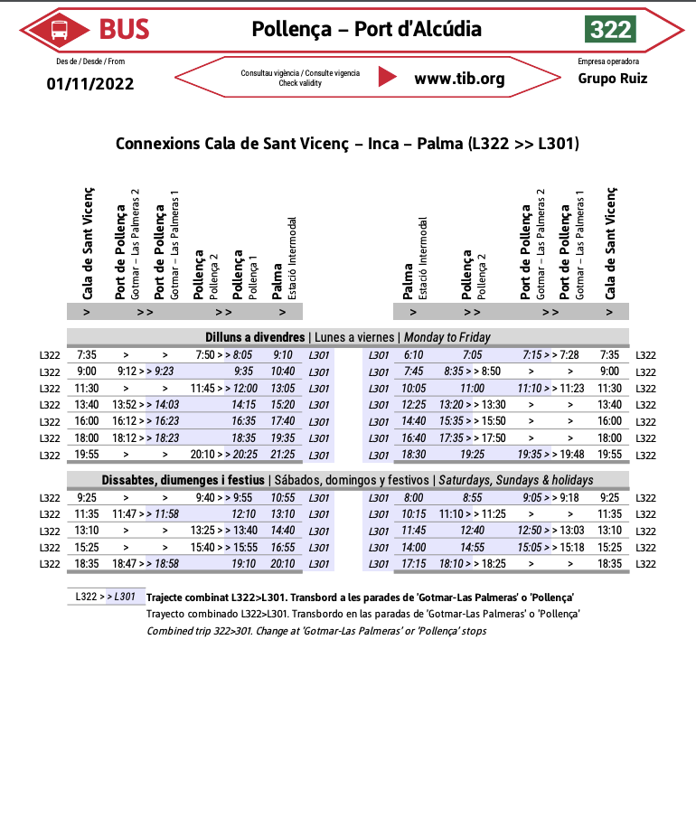 bus pollença alcudia
