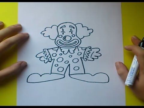 como dibujar un payaso para niños paso a paso