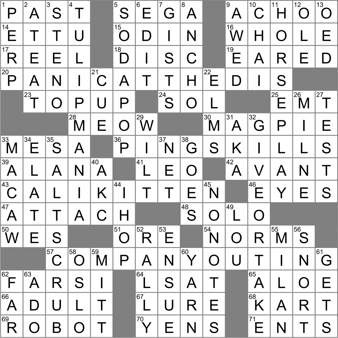 young seal crossword clue