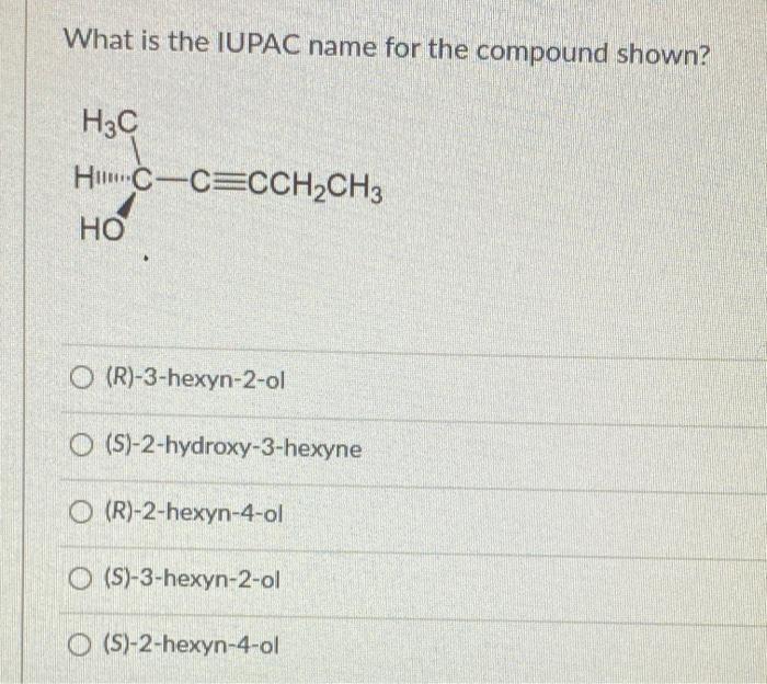 what is the iupac name for the compound shown