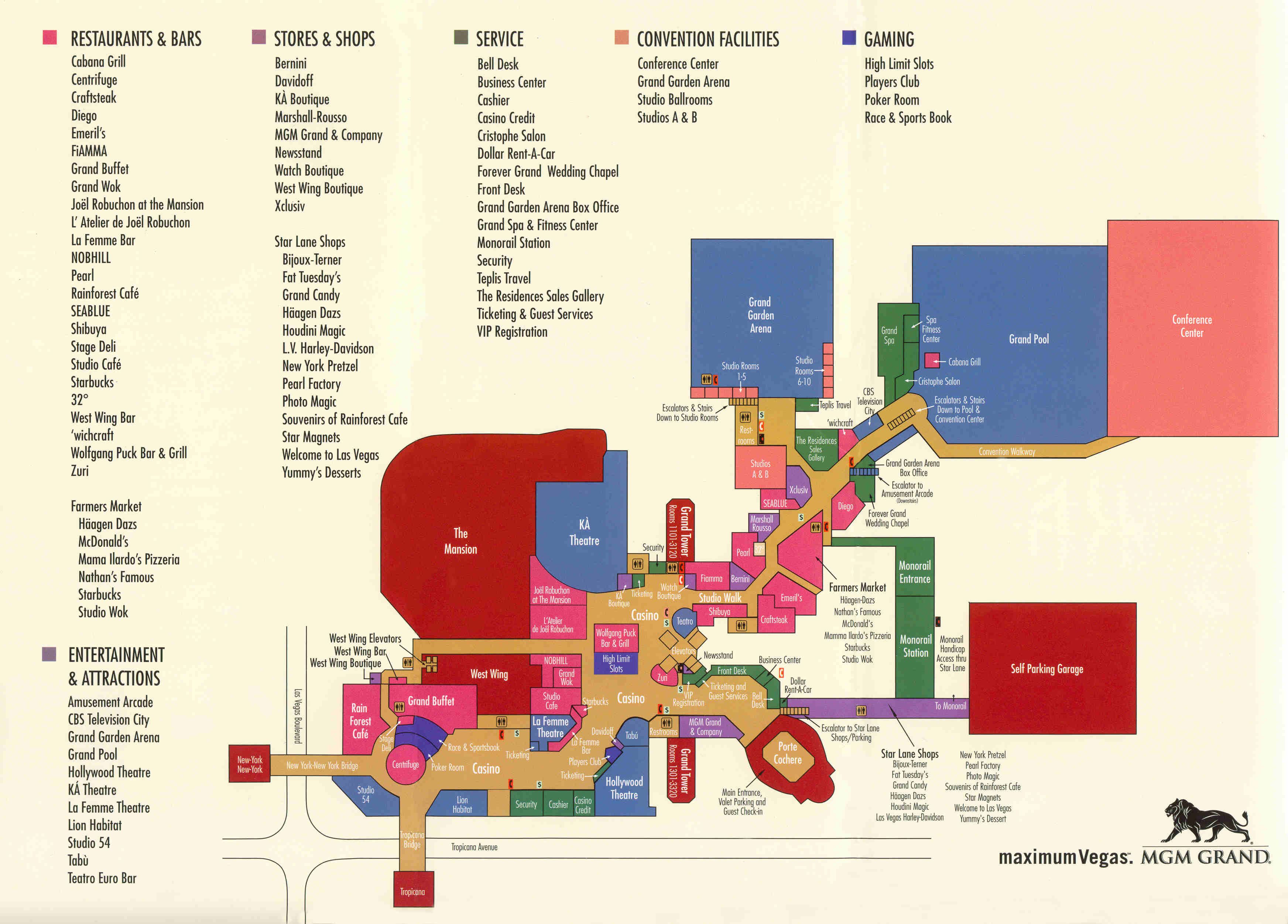 map of mgm grand hotel las vegas