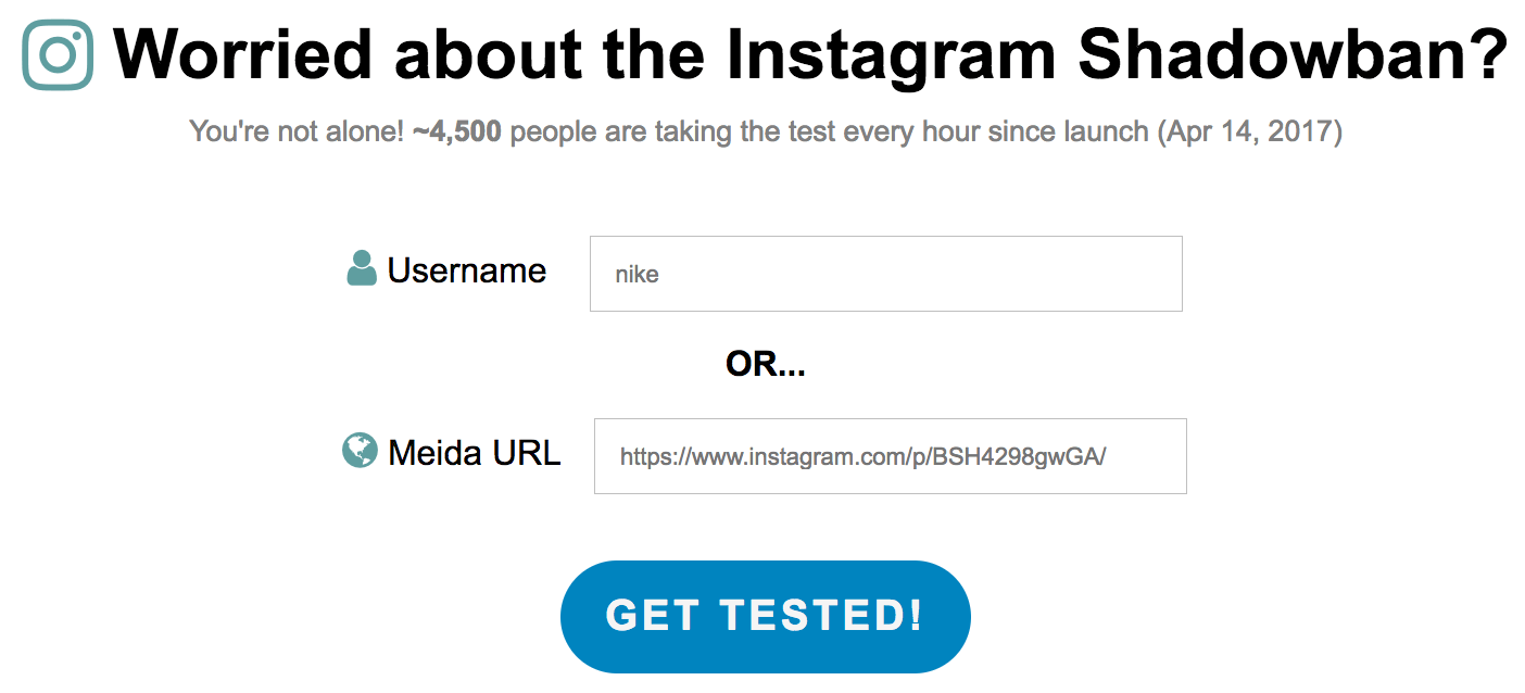 instagram shadowban tester free