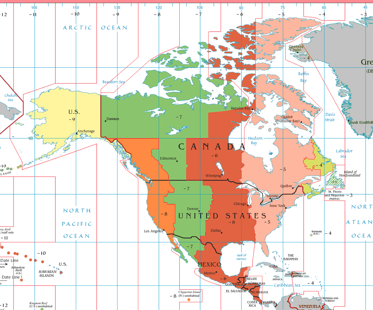 central time zone vs est