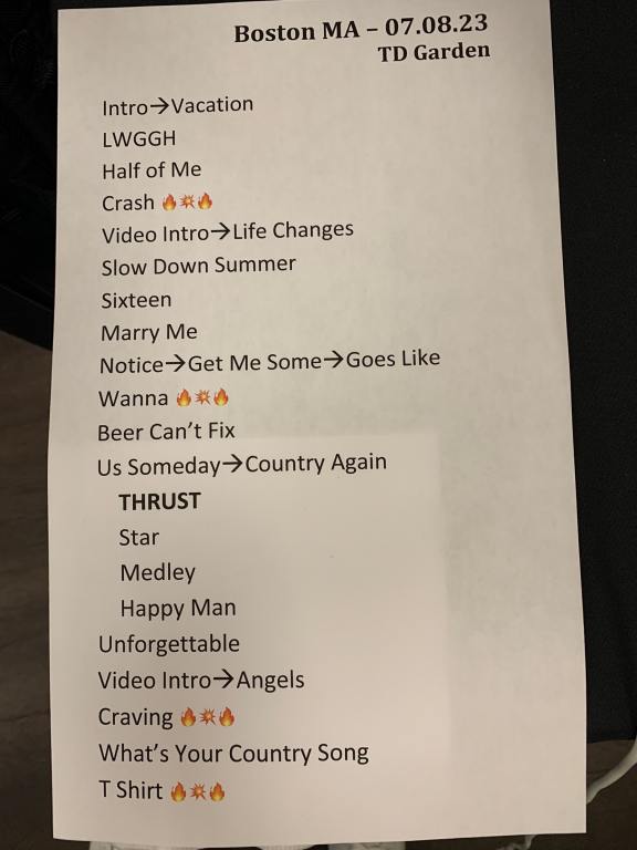 thomas rhett tour setlist 2023