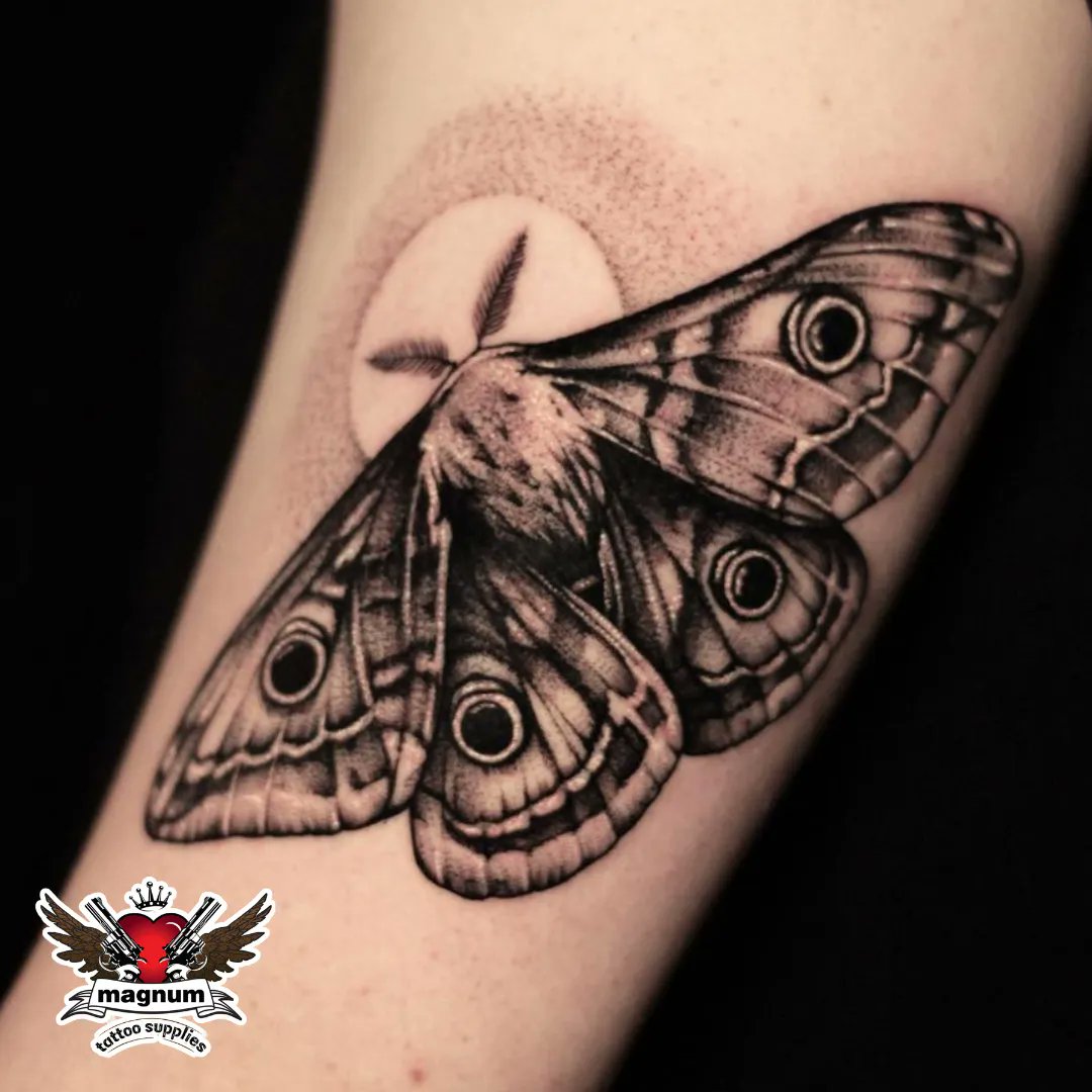 gothic moth tattoo