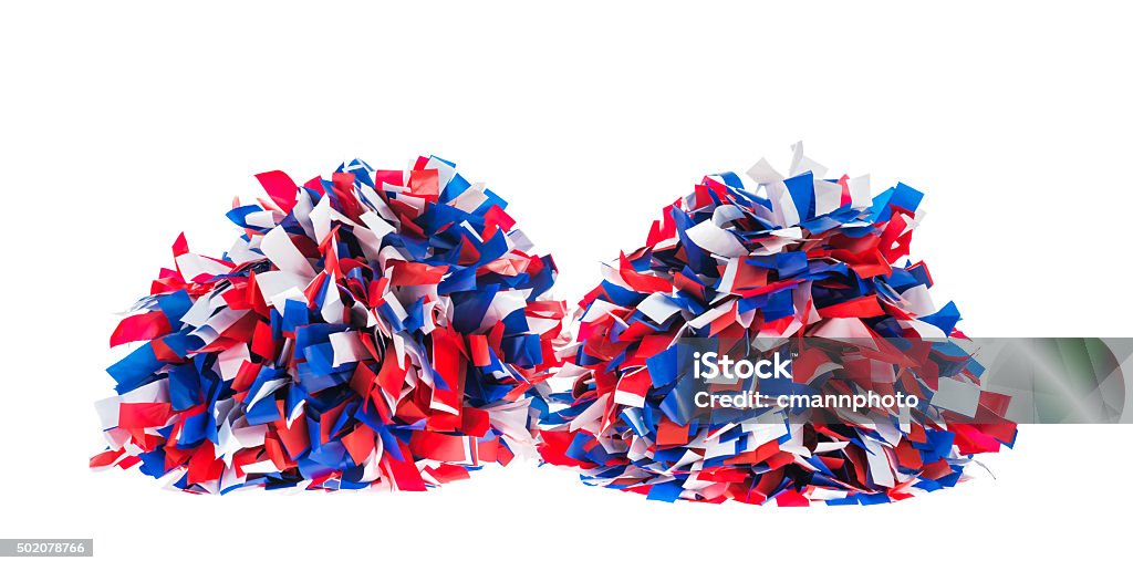 red white and blue pom poms